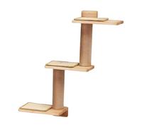 Fenteer Étagères Murales pour Chats, Centre D'activités, Plateforme à 3 Marches pour S'asseoir et Se Prélasser