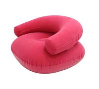 Fenteer Fauteuil Gonflable Chaise Longue Pliante Canapé Paresseux Repose-pieds Matériau PVC Flocké Résistant à L'Eau et à La Poussière Adapté pour Salon Cham, Rose Rouge