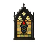 Fenteer Fenêtre Cadre Suspendu Bois Panneau Murale Motif Floral Art Gothique Installation Facile Utilisable pour Bureau Salon Maison Chambre, 20cmx11cmx1cm