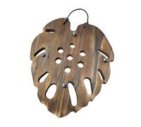 Fenteer Fern Mounting Board Wall Planter en Bois Décoratif avec Cadre Géométrique pour Plantes Grimpantes Orchidées Montage Vertical et Suspension Adapté Pou, Forme de La Feuille