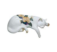 Fenteer Figurine de chat, figurine de collection en résine, décoration de personnage mignonne pour porche, salon, cour, jardin, Dormir