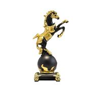 Fenteer Figurine de Cheval En Porcelaine, Décoration Contemporaine pour La Maison, noir