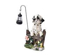 Fenteer Figurine de Chien Solaire pour Jardin, Sculpture Extérieure, Ornement Lumineux, Tacheté