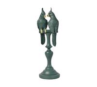 Fenteer Figurine de Couple de Perroquet En Résine pour Décoration Intérieure, Green 8.5x8.5x28cm