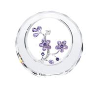 Fenteer Figurine de fleurs de en verre miniature moderne, ornement pour la maison, statue de fleurs de pour table, hôtel, chambre à coucher, Violet