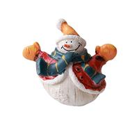 Fenteer Figurine de Noël Ornement Bonhomme de Neige Statue Miniature Décoration Résine Fonction Compacte Adaptée pour Chambre Fête Cadeau Diorama, Style E