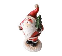 Fenteer Figurine de Noël Ornement Bonhomme de Neige Statue Miniature Décoration Résine Fonction Compacte Adaptée pour Chambre Fête Cadeau Diorama, Style L