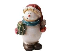 Fenteer Figurine de Noël Ornement Bonhomme de Neige Statue Miniature Décoration Résine Fonction Compacte Adaptée pour Chambre Fête Cadeau Diorama, Style A