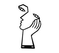 Fenteer Figurine de penseur Sculpture moderne Statue visage et main Décor abstrait pour bibliothèque, 22 Cm X 10.5 Cm