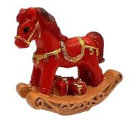 Fenteer Figurine de Table Cheval à Bascule Ornement Miniature de Fête Statue Animalière Résine Élément Décoratif Symbolique Convient pour Cadeau Décoration de, Style A