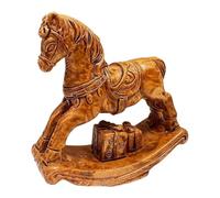 Fenteer Figurine de Table Cheval à Bascule Ornement Miniature de Fête Statue Animalière Résine Élément Décoratif Symbolique Convient pour Cadeau Décoration de, Style F