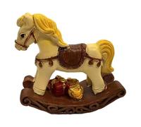Fenteer Figurine de Table Cheval à Bascule Ornement Miniature de Fête Statue Animalière Résine Élément Décoratif Symbolique Convient pour Cadeau Décoration de, Style D