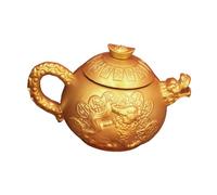 Fenteer Figurine en métal en forme de théière, à collectionner, avec couvercle rotatif à 360°, ornement chinois pour armoire, bureau, chambre à coucher, Pas de Cordon