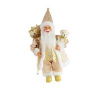Fenteer Figurine Père Noël Poupée Objet de Collection de Noël Jouet en Peluche Décoration de Table Matériau PP Adapté Aux Enfants Cheminée Salon Cadeau, Tenez Bon Ours