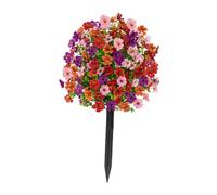 Fenteer Fleur Artificielle pour Jardin avec Tuteur Décoratif, Pinkpurpleorange Rouge