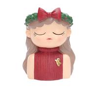 Fenteer Flower Pot Planter avec Design Fille Rigolote en Résine Cache-Pot Planteur Compact pour Bureau Vase Original Décoratif de Petite Taille Contenant Plan, Style D