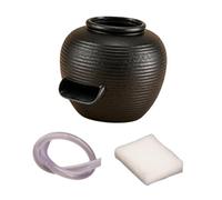Fenteer Fontaine Table en Pot Terre avec système Circulation d'eau, élément décoratif Aquatique pour hôtel, M Black