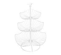 Fenteer Fruit Panier Triple Niveau Bol Support Fruits Légumes Snacks En Fer Solide Organisateur Pratique Transportable Moderne Lotus Adapté Au, Blanc