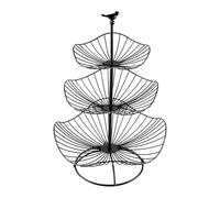 Fenteer Fruit Panier Triple Niveau Bol Support Fruits Légumes Snacks En Fer Solide Organisateur Pratique Transportable Moderne Lotus Adapté Au, Noir