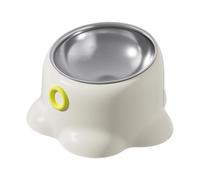 Fenteer Gamelle Chat Inclinée Antidérapante en Acier Inoxydable pour Alimentation Eau Distribution Facile à Nettoyer Adaptée Aux Chats Chiens Petits Animaux I, Blanc