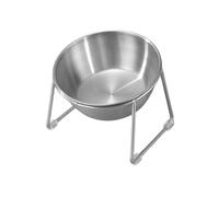 Fenteer Gamelle pour Chat Bol de Nourriture surélevé Mangeoire Inclinée Plat pour Chaton en Acier Inoxydable avec Support Antidérapant Approprié pour La mais, Bol Simple Rond