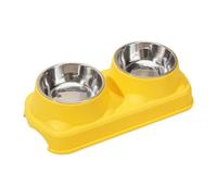 Fenteer Gamelle surélevée pour Chat, en Acier Inoxydable, pour l'alimentation Quotidienne des Petits Chiens et Chats, Jaune