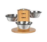 Fenteer Gamelles surélevées Stables en Acier Inoxydable pour Chats et Petits Chiens avec Support