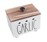 Fenteer Garde-ail 16 x 11,4 x 14 cm, boîte de rangement en bois, empilable, mini meuble de comptoir respirant avec couvercle, petit format pour comptoir de