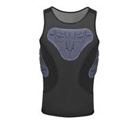 Fenteer Gilet de Compression rembourré pour Homme, Protection des côtes et de la Poitrine, Haut d'entraînement Antichoc pour Le Skateboard, XL