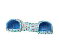 Fenteer Hamster Tunnel Hideout Play Toy Habitat Portable Spacable Tube Rabbits Toy pour Petits Animaux Rats de Souris Hamster Chinchilla, Bonhomme de Neige Bleu