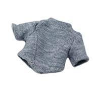 Fenteer Haut féminin à l'échelle 1:12 pour Figurine articulée de 15 cm, Accessoire de décoration à Monter soi-même, Costume de Collection, Mini-t-Shirt, Gris Clair