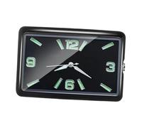 Fenteer Horloge à Coller pour Tableau de Bord de Voiture, Horloge Lumineuse analogique Mini à pour Voiture, Noir Horizontal
