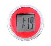 Fenteer Horloge Électronique Mini Voiture Tableau de Bord Montre Acrylique Étanche Antichoc Affichage Clair Adaptée à La Voiture Vélo Bureau 2.6cm×1cm, Rouge