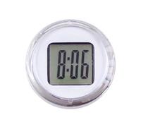 Fenteer Horloge Électronique Mini Voiture Tableau de Bord Montre Acrylique Étanche Antichoc Affichage Clair Adaptée à La Voiture Vélo Bureau 2.6cm×1cm, Blanc