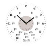 Fenteer Horloge Murale Musique Note Décorative Ronde Silencieuse Acrylique Moderne sans Batterie Adaptée pour Salon Bureau Chambre Hôtel et Studio Mus, 25cm