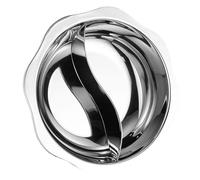 Fenteer Hotpot Pot Divisé Double Compartiment Chinois Acier Inoxydable avec Séparateur Cuisson Compatible Induction Pot Mandarin Canard Convient pour Mais, L