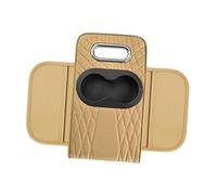 Fenteer Housse de Console Centrale de Voiture, Tapis d'accoudoir, Installation Facile, Porte-gobelet, Coussin d'accoudoir élégant, Universel et, Beige