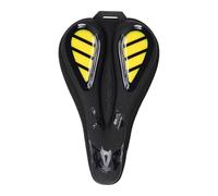 Fenteer Housse de Selle de Vélo Couvre-Selle Imperméable Rembourré Silicone PU Antidérapant Idéal pour Cyclisme Extérieur, Panneau Noir