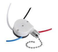 Fenteer Interrupteur à Chaîne pour Ventilateur de Plafond avec 4 Fils Robustes Pièce de Rechange pour Lampe Murale Installation Facile Adapté à La Maison Bur, Argent