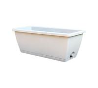 Fenteer Jardinière de Fenêtre pour Légumes avec Drainage, Pot Rectangulaire pour Balcon, Gris Blanc