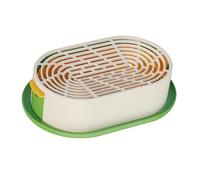 Fenteer Jardinière d'herbe à Chat Bac de Plantation Plateau de Culture Hydroponique en PP Robuste avec Trous de Drainage pour Germination Efficace Adaptée Po, Vert et Jaune