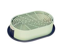 Fenteer Jardinière d'herbe à Chat Bac de Plantation Plateau de Culture Hydroponique en PP Robuste avec Trous de Drainage pour Germination Efficace Adaptée Po, Vert Foncé et Vert Clair