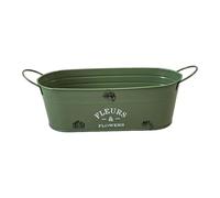 Fenteer Jardinière en Forme de Baignoire avec Poignées, Pot de Fleurs Ovale, Seau à Fleurs en Fer pour Clôture D'entrée.