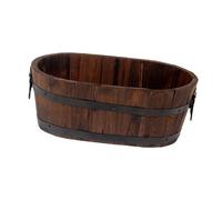 Fenteer Jardinière Pot de Fleurs Contenant pour Plantes Bac à Fleurs Cache-Pot en Bois avec Un Design Élégant et Vintage Adapté pour La Décoration du Salon E, Ovale