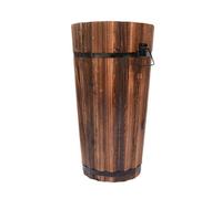 Fenteer Jardinière Tonneau Pot de Fleurs Bac à Fleurs Seau Décoratif en Bois de Qualité avec Trous de Drainage Adapté pour La Décoration du Balcon de La Terr, Style A, M