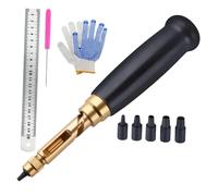 Fenteer Jeu de Perforatrices pour Cuir, pour Reliures, Multi-usages, 6 Tailles de Pointes