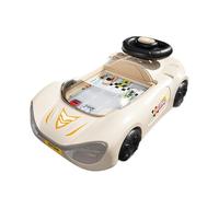 Fenteer Jeu de Volant de Voiture Simulation Conduite Jouet Éducatif avec Effets Sonores Fonction Réaliste Matériau PP Adapté pour Enfants Apprentissage Cadeau, Beige Marron