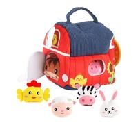 Fenteer Jouets d'animaux de Peluches Animaux de Ensemble Doudous Jouet Éducatif Sensoriel Maison en Tissu Souple pour Apprentissage Précoce Conv, 18 X 15 X 22 Cm
