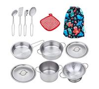 Fenteer Jouets de Jeu de Rôle de Cuisine Accessoires de Cuisine Ensemble de Jeu éducatif Casseroles et Poêles