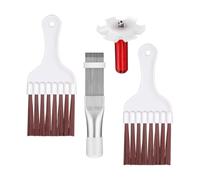 Fenteer Kit de Brosse pour Entretien D'ailettes de Climatiseur, avec Peigne en Métal